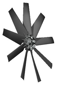 9-blade Type 4 hovercraft fan with polyamide heavy duty blades